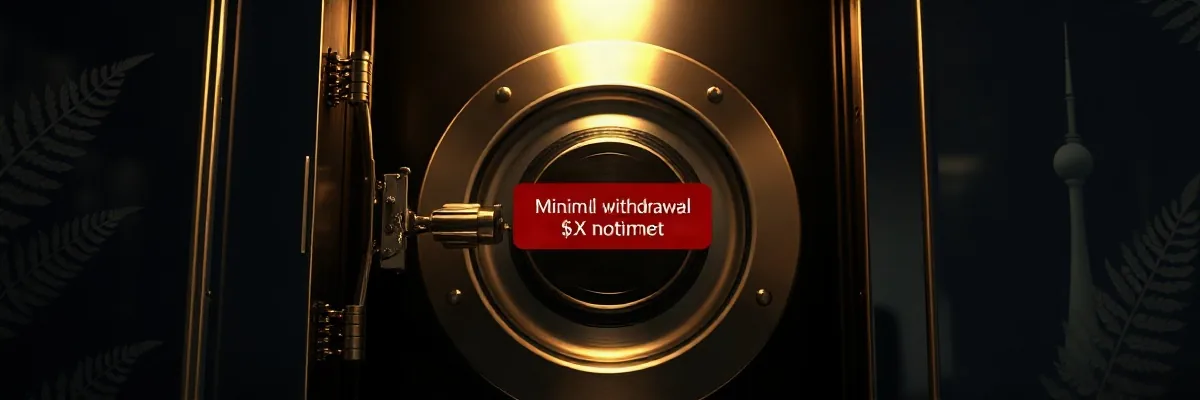 What happens when you try to withdraw below the minimum — minimum deposit $1 get $20 nz in New Zealand